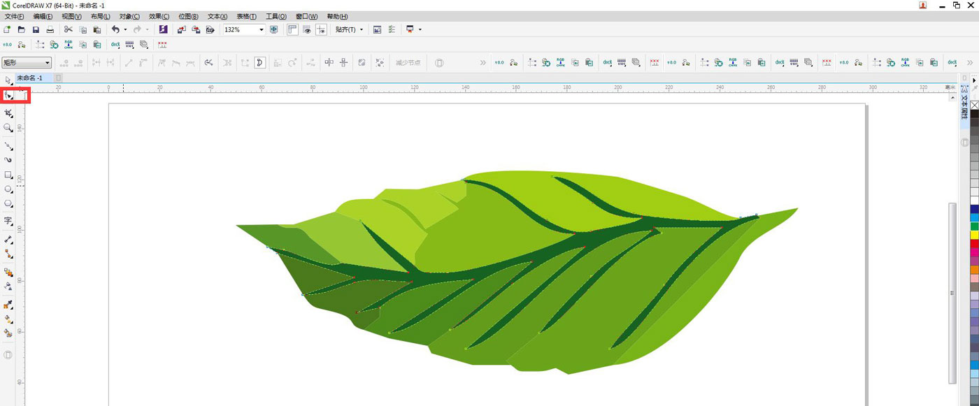 怎样在cdr中利用画笔画树叶