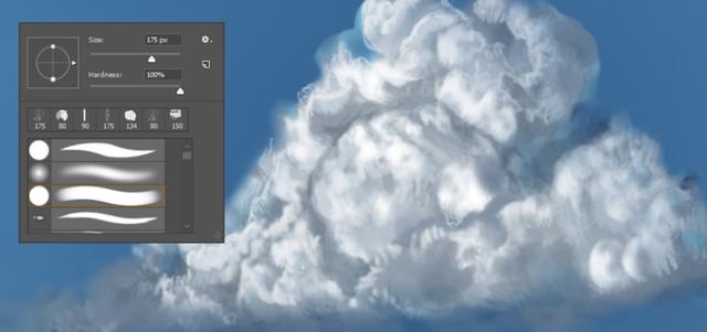 《Photoshop》如何绘制蓬云彩