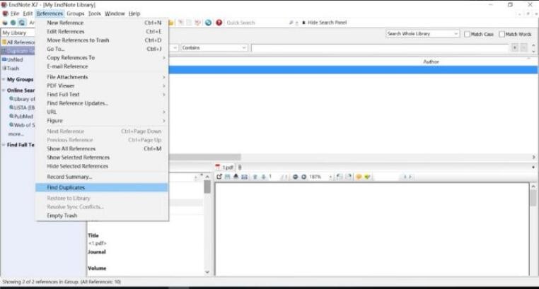 Endnote怎样查找重复文献